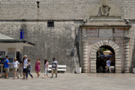 Montenegro, Montenegrin Stock Photography Library. The largest gate of the old town of Kotor is the Sea Gate, Kotor, Montenegro, Europe.